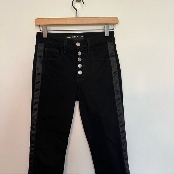 Veronica beard Carolyn baby boot high rise black tuxedo stripe size 25/0 - Picture 7 of 7